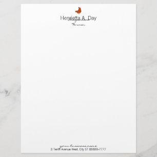 Hen [chicken, farmer, organic eggs] letterhead