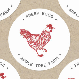 Hen Chicken Fresh Eggs Personalized Classic Round Sticker