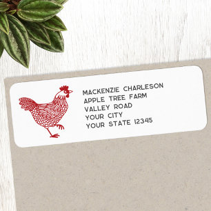 Hen Chicken Personalized Return Address