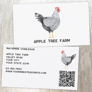 Hen Chicken Poultry Egg Farm QR Code Business Card