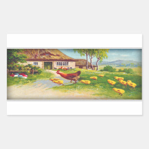 Hen, Chickens and Easter Eggs Sticker