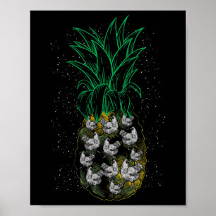 Hen Farm Animal Lover Farmer Gift Chicken Pineappl Poster