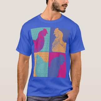 Hen Farm Animal Lover Farming Pop Art Farmer Chick T-Shirt