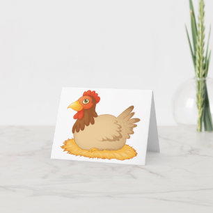 Hen Laying On Eggs Note Cards