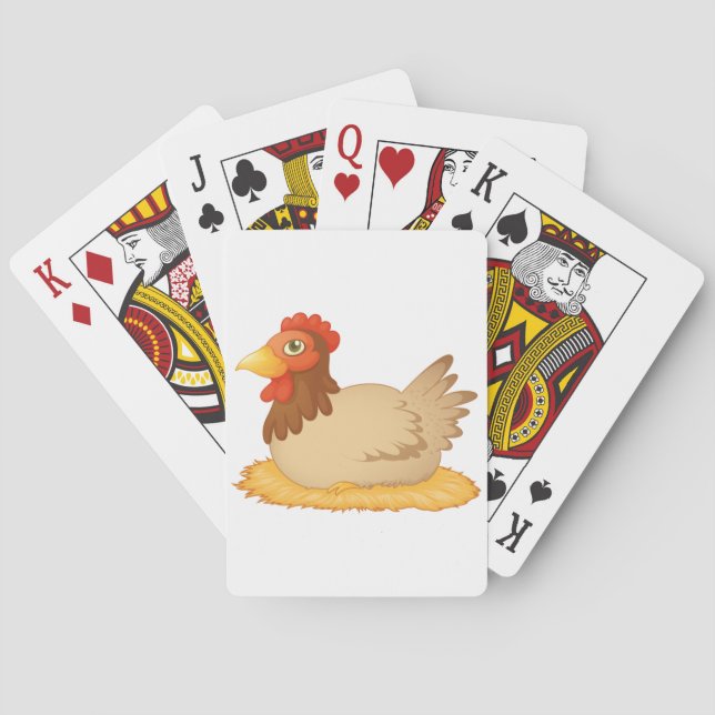 Hen Laying On Eggs Playing Cards (Back)