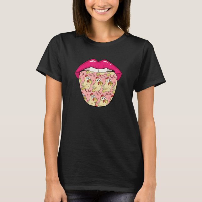 Hen Lips Eggs   Farm Farming Farmer Chicken T-Shirt (Front)