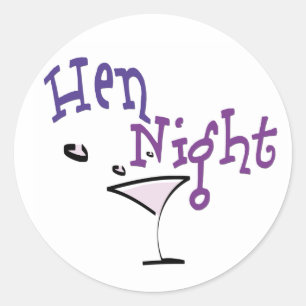 Hen Night Classic Round Sticker