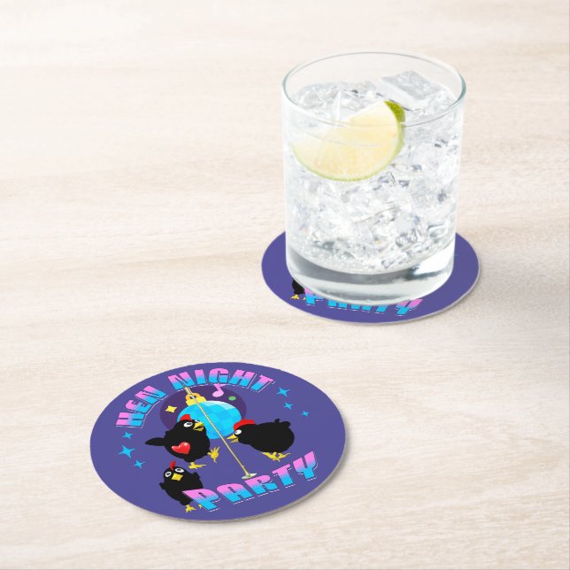 Hen Night Party Funny Bachelorette Party Round Paper Coaster (Insitu)