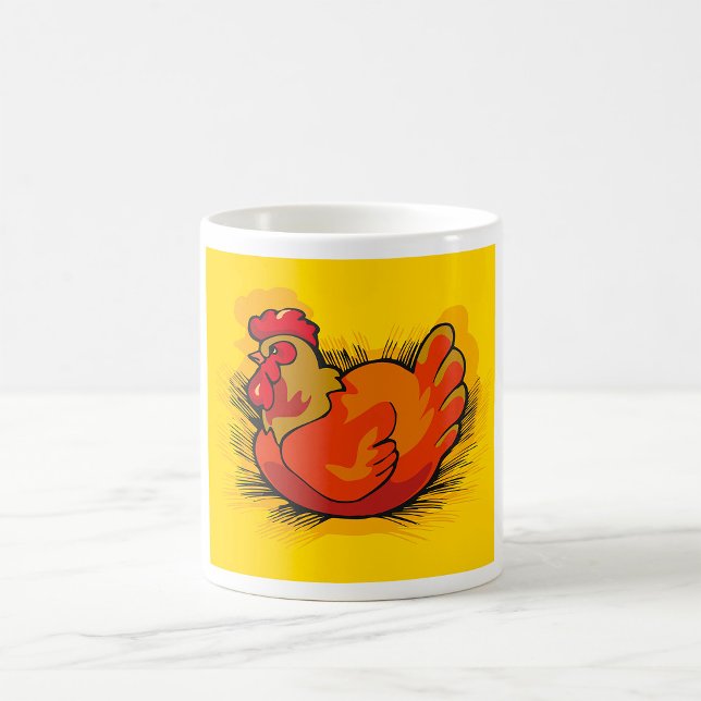 Hen on Nest Bright Farmyard Chicken Coffee Mug (Creator Uploaded)