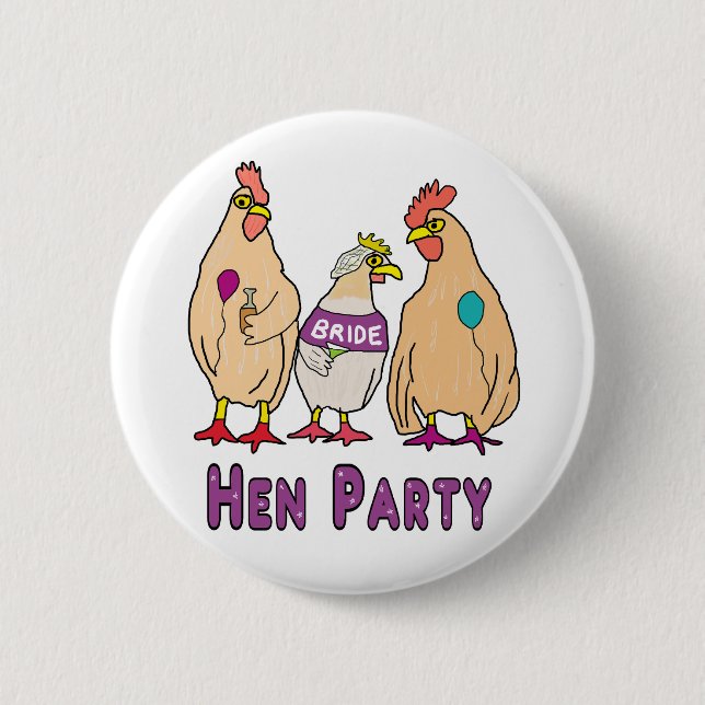 Hen Party 2 Inch Round Button (Front)