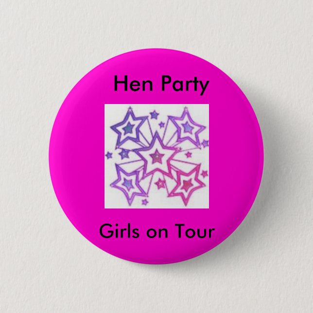 Hen Party Badge 2 Inch Round Button (Front)