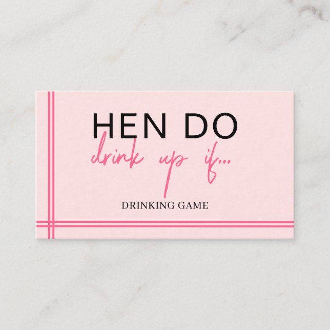 Hen Party Card Game, Drinking Game, Hen Do, Party  (Front)