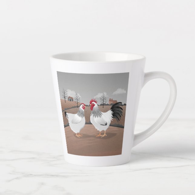 Hen & Rooster Latte Mug (Right)