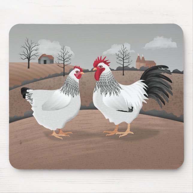 Hen & Rooster Mouse Pad (Front)