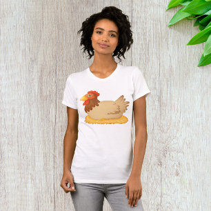 Hen Sitting on Nest Cute Farm Animal T-Shirt