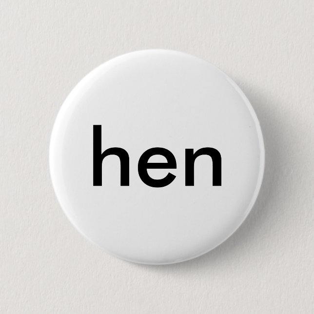 hen (swedish pronoun) button/pronomen-knapp hen 2 inch round button (Front)