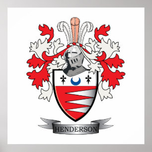 Henderson Family Crest Coat of Arms Poster