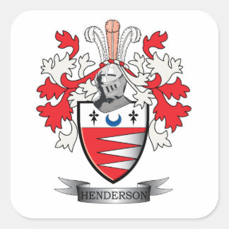 Henderson Family Crest Coat of Arms Square Sticker
