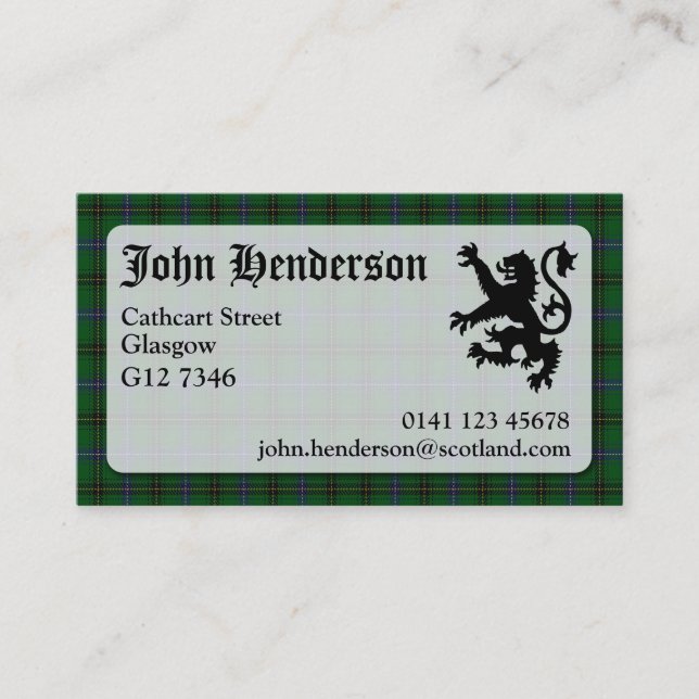 Henderson Tartan Business Card (Front)