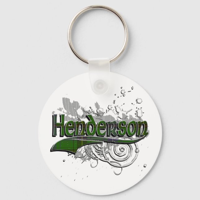 Henderson Tartan Grunge Keychain (Front)