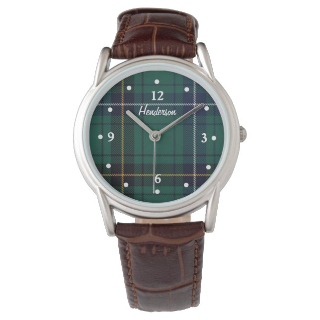 Henderson Tartan Plaid Faced Custom Watch (Front)