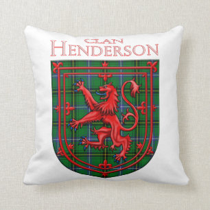 Henderson Tartan Scottish Plaid Lion Rampant Throw Pillow