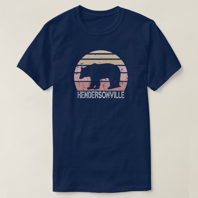 Hendersonville North Carolina Retro Bear T-Shirt (Design Front)