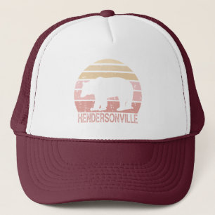 Hendersonville North Carolina Retro Bear Trucker Hat