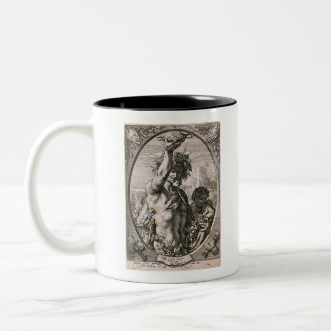 Hendrick Goltzius Bacchus God of Wine Two-Tone Coffee Mug (Left)
