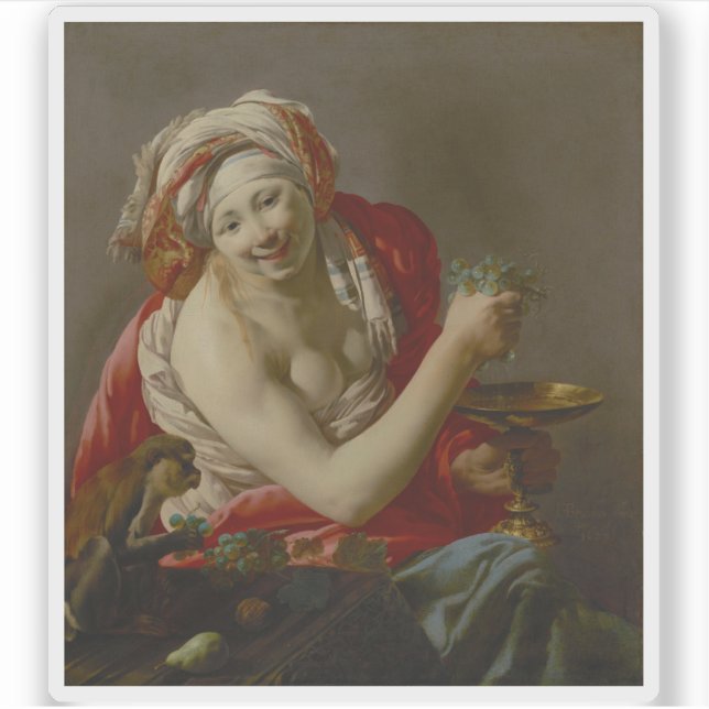 Hendrick ter Brugghen - Bacchante with an Ape (Front)