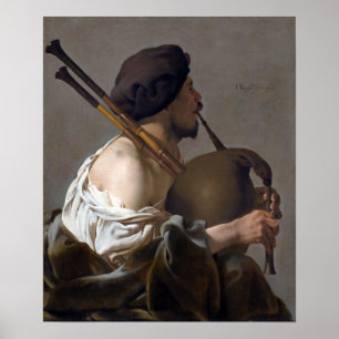 Hendrick ter Brugghen Bagpipe Player Poster