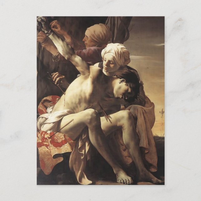 Hendrick Terbrugghen-St. Sebastian Tended by Irene Postcard (Front)