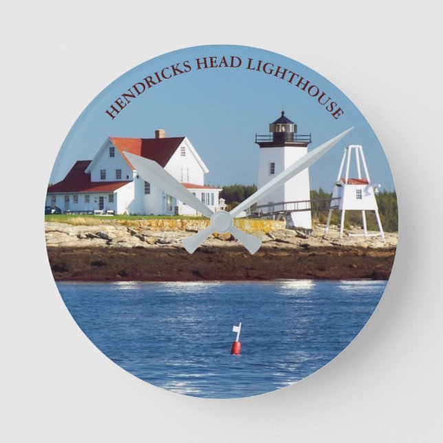 Hendricks Head Lighthouse, Maine Wall  Clock (Front)