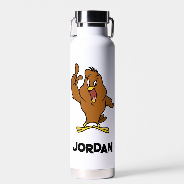 Henery Hawk Yelling | Add Your Name Water Bottle (Front)