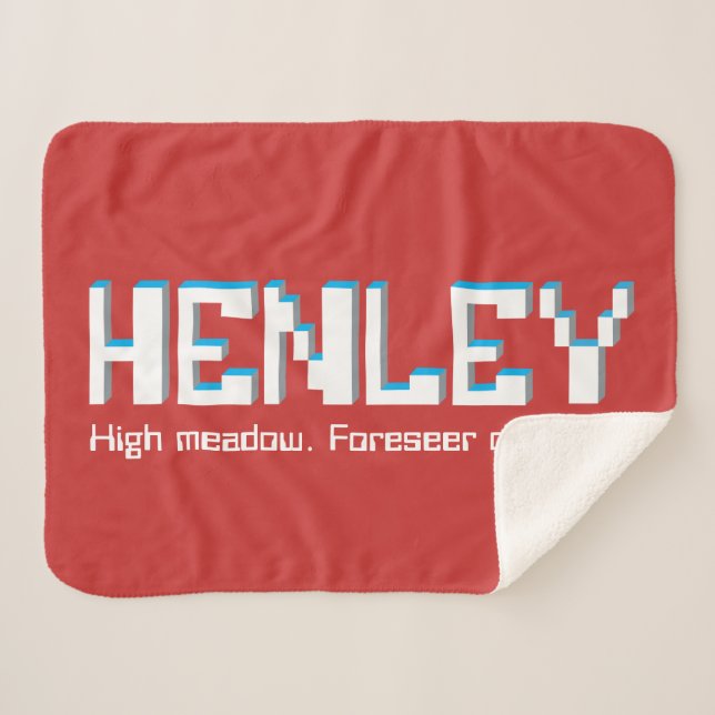Henley boys name and meaning pixels text gamers sherpa blanket (Front (Horizontal))