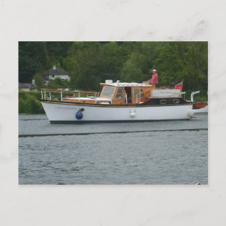 Henley on Thames, CClassic motorboat on the Thames Postcard
