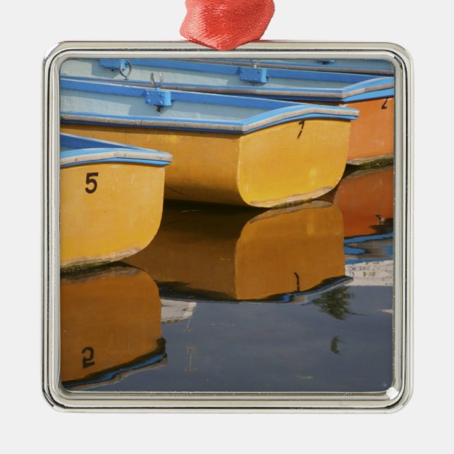 Henley-on-Thames row boats on the Thames River, Metal Ornament (Front)