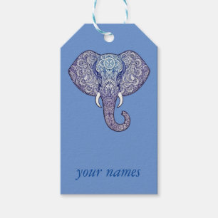Henna Elephant Art  Gift Tags