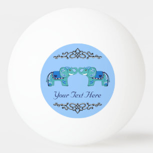 Henna Elephant (Blue/Light Blue) Ping Pong Ball
