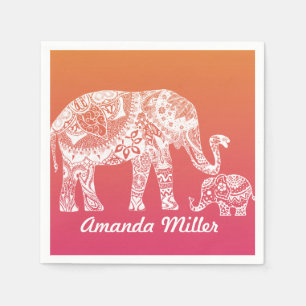 Henna Elephant Napkin
