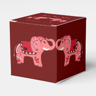 Henna Elephant (Red/Pink) Favor Box