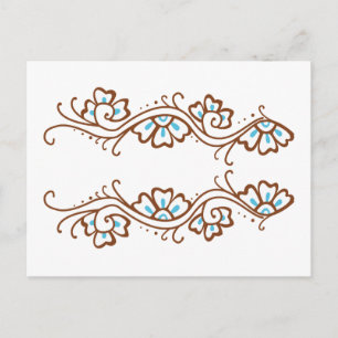 Henna Flower Chain Postcard