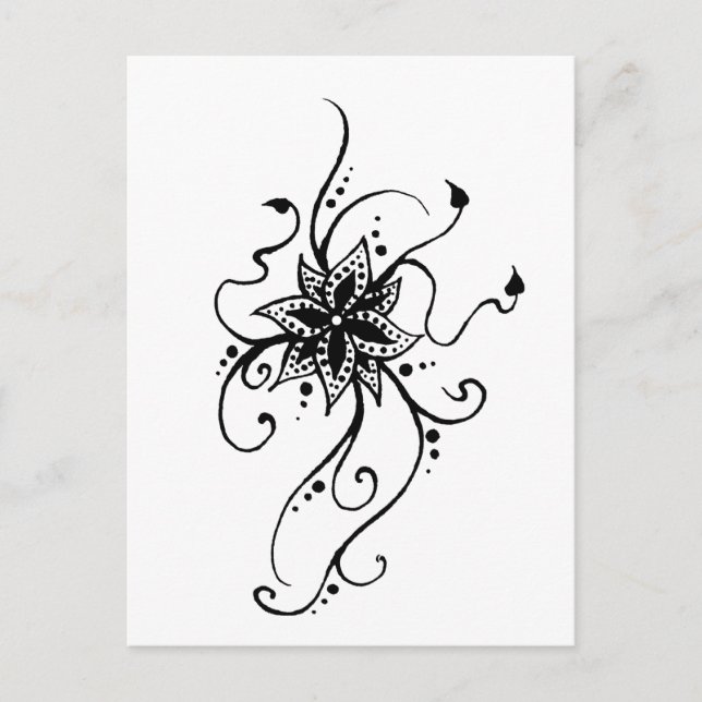 Henna Flower in Vines Postcard (Front)