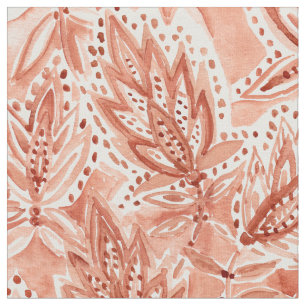 HENNA HABIT Boho Botanical Watercolor Pattern Fabric