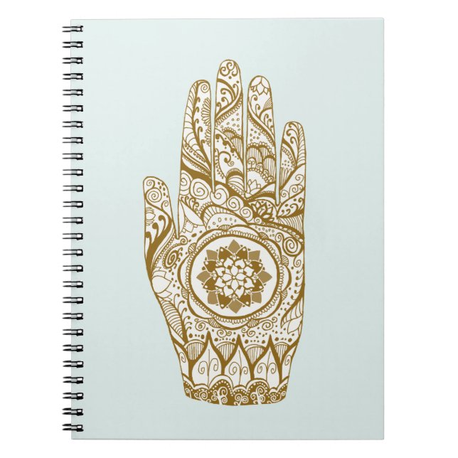 Henna Hand Lotus Notebook (Front)