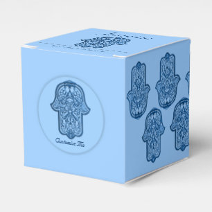 Henna Hand of Hamsa (Blue) Favor Box