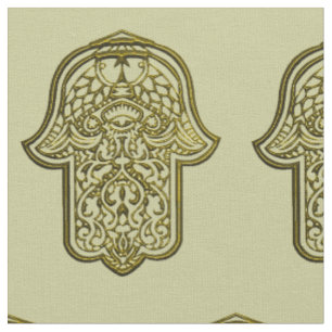 Henna Hand of Hamsa (Golden) Fabric