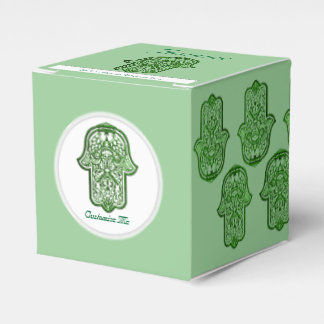 Henna Hand of Hamsa (Green) Favor Box