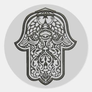 Henna Hand of Hamsa (Original) Classic Round Sticker