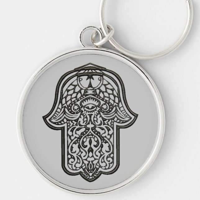 Henna Hand of Hamsa (Original) Keychain (Front)